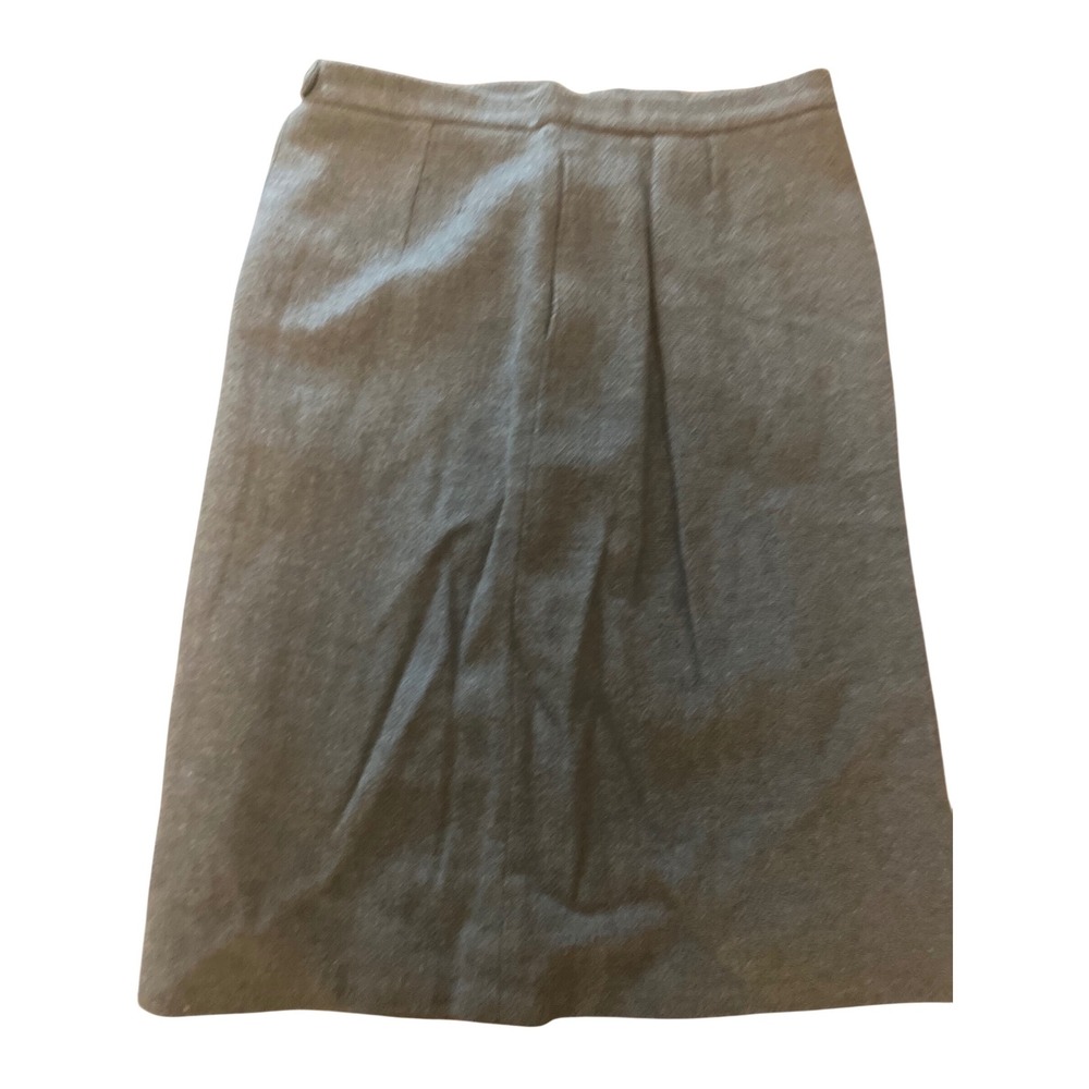 LL Bean‎ Vintage Gray Wool Tweed Midi Skirt Womens 16 Lined High Waist A-Line